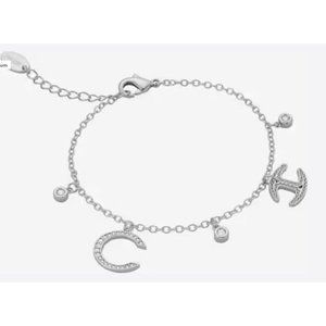 Just Cavalli Carabiner Charm  Bracelet in Silver